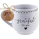 Lighthouse Christian Products Inspirational Coffee Cup Drinking Mug 16 Ounces Ceramic Grateful For You