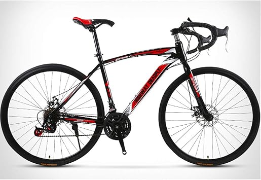 Amazon 男性用トレックロードバイク 26インチ24スピード30ナイフ自転車 高炭素鋼フレーム ダブルディスクブレーキロード自転車 ライダーの高さ165 185 Cm 黒 Haoyf ロードバイク