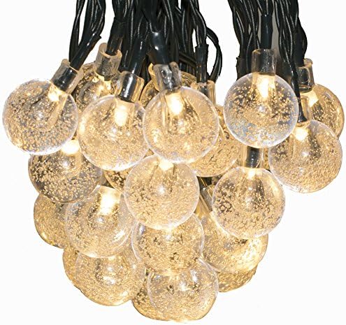 Voilio Solar String Lights 30 Led [8-Function Control] 21.3 Feet(6.5m)Crystal Ball Decorative Lights-Warm White