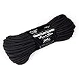Atwood Rope MFG 1/4” inch Braided Utility Rope. Black, 100ft Made in USA, Lightweight Strong Versatile Rope for Camping, Survival, DIY, Knot Tying