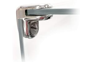 STORE FIXTURES DIRECT 2 Way Corner Metal Sneeze Guard Holder, Plexiglass Connectors for Acrylic Sheets & Particle Barrier Panels up to 3/16" Thick Glass, Chrome, 2 Pack