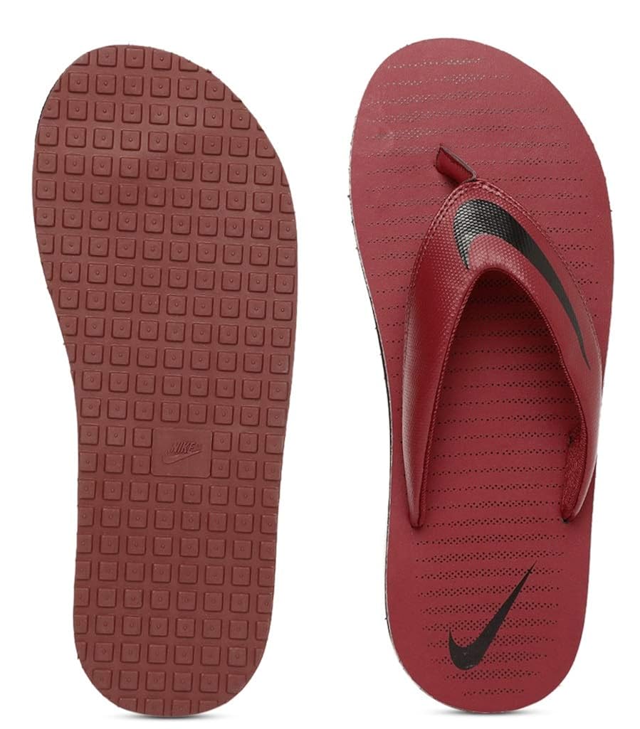 nike slippers red and black
