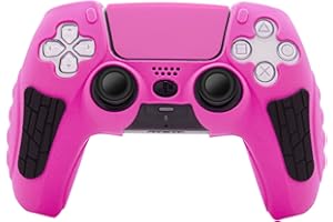 OLYGIVE Controller Skin Anti-Sweat, Anti-Slip,and Dustproof Silicone Controller Case for Playstation 5 Skin(Rosered)
