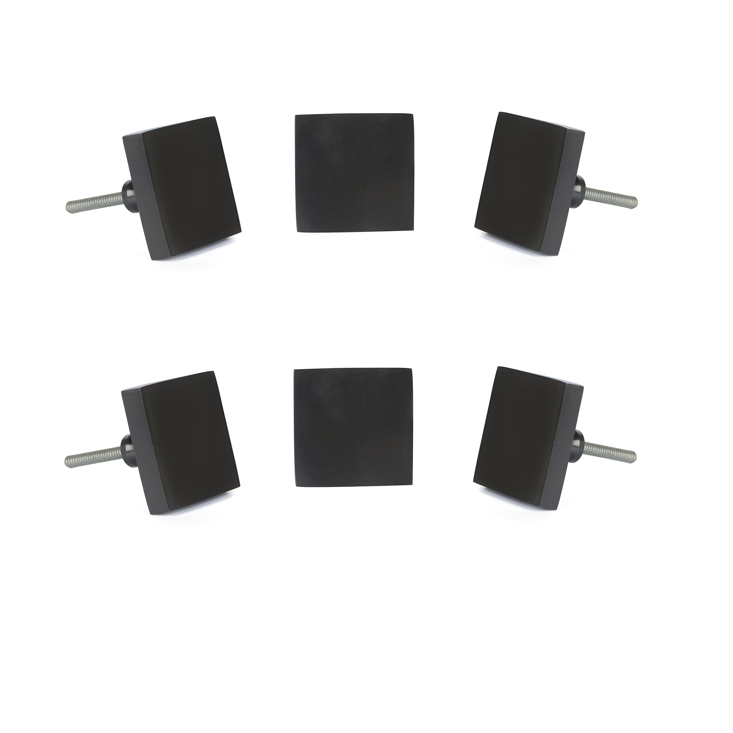 Perilla Home Set of 6 Pesaro Metal Knobs Kitchen Cabinet Cupboard Door Knobs Dresser Wardrobe and Drawer Pull (Black)
