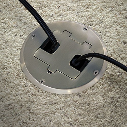 HubbellRaco 6239NI Floor Kit with Recessed Duplex 15A TR Device and