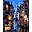 DIY Oil Painting Paint by Number Kit, Paint by Numbers Drawing With Brushes Paint, Suitable for All Skill Levels 40x50cm - Venice Evening
