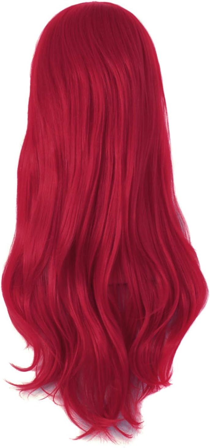 MapofBeauty 28 Inch/70 cm Long Curly Hair Ends Costume Cosplay Wig (Dark Red), 20.5 cali - Image 3