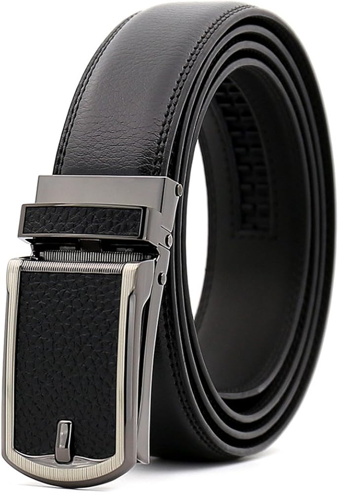 Men's Dress Comfort Genuine Click Belt，Adjustable Leather Belt 2746