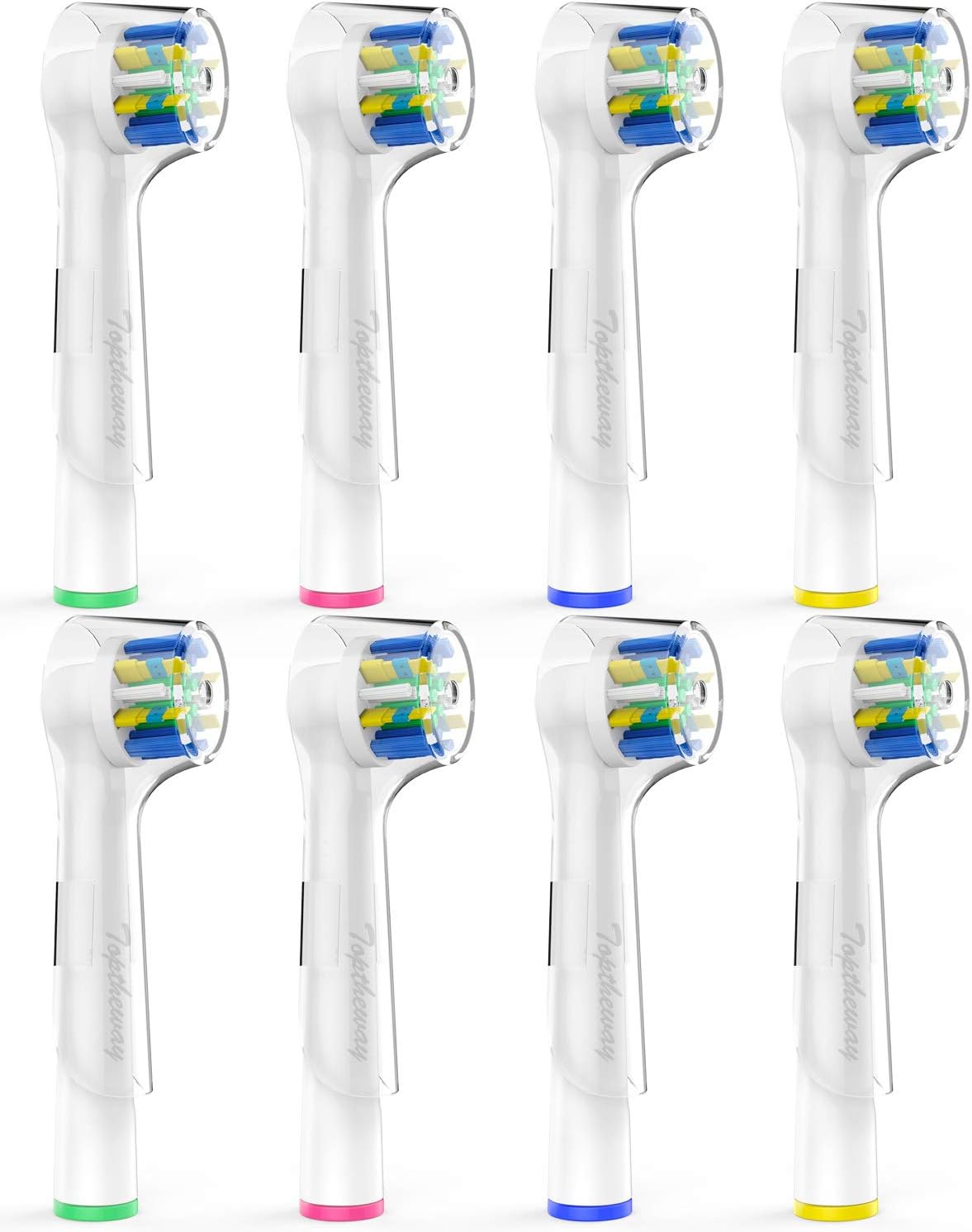 Toptheway Replacement Brush Heads Compatible with Braun Oral B Electric Toothbrush Pro 1000 Pro 3000 Vitality Pro 500 OralB, 8 Pack