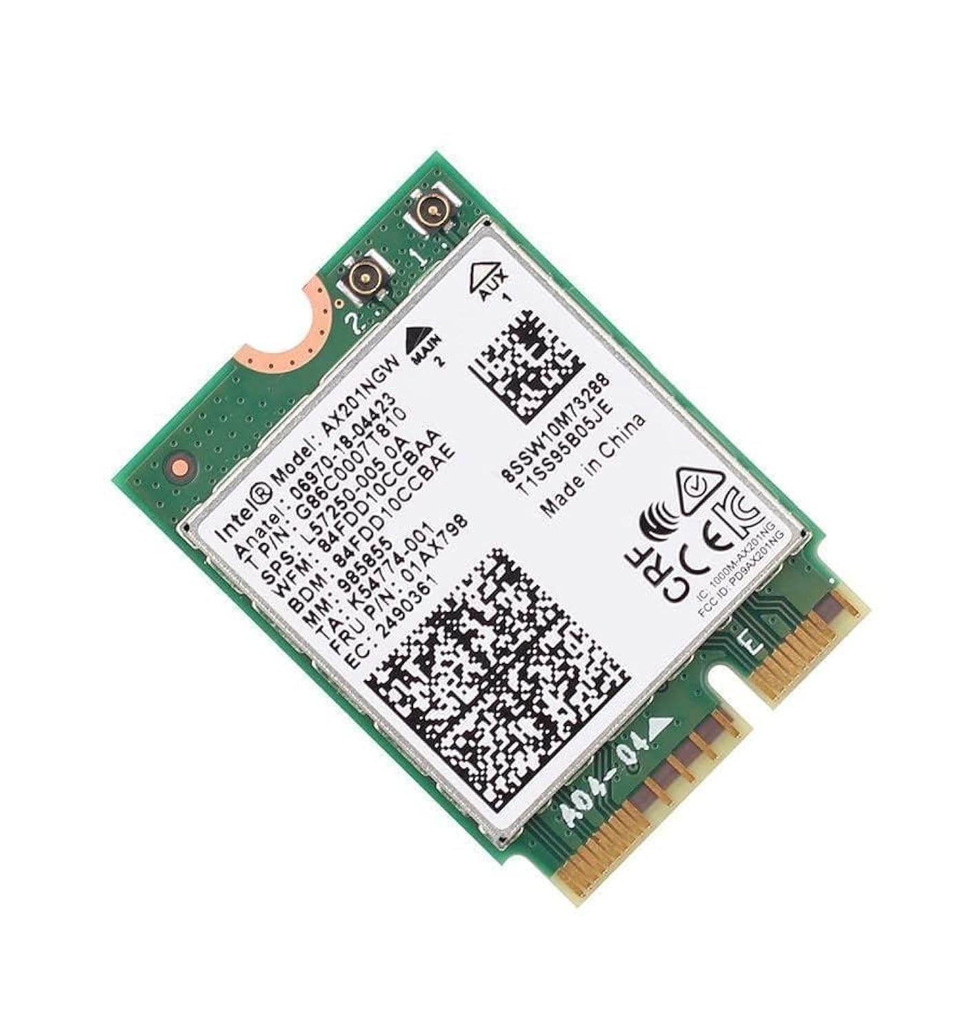 WiFi 6 Adapter for Intel AX201 | Dual Band Up to 2.4 Gbps | CNVio2 M.2 | Bluetooth 5.2 Support | Requires Intel 10th Gen and Above CPUs, Windows 10 & 11, Linux | AX201NGW — image 1