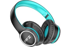 FFZ Kids Wireless Headphones, K21 Colorful LED Lights Blue Tooth-V5.0 Headphones for Kid with Built-in Microphone, Foldable Headset & Soft Earpads, for School/Car/Airplane/Ipad(Black)