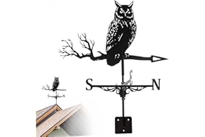 Weather Vane, Metal Weather Vanes Roof Mount, Owl Weathervanes, Vane for the Garden, Yard, Sheds, Yard, Patio Decor, Garden T