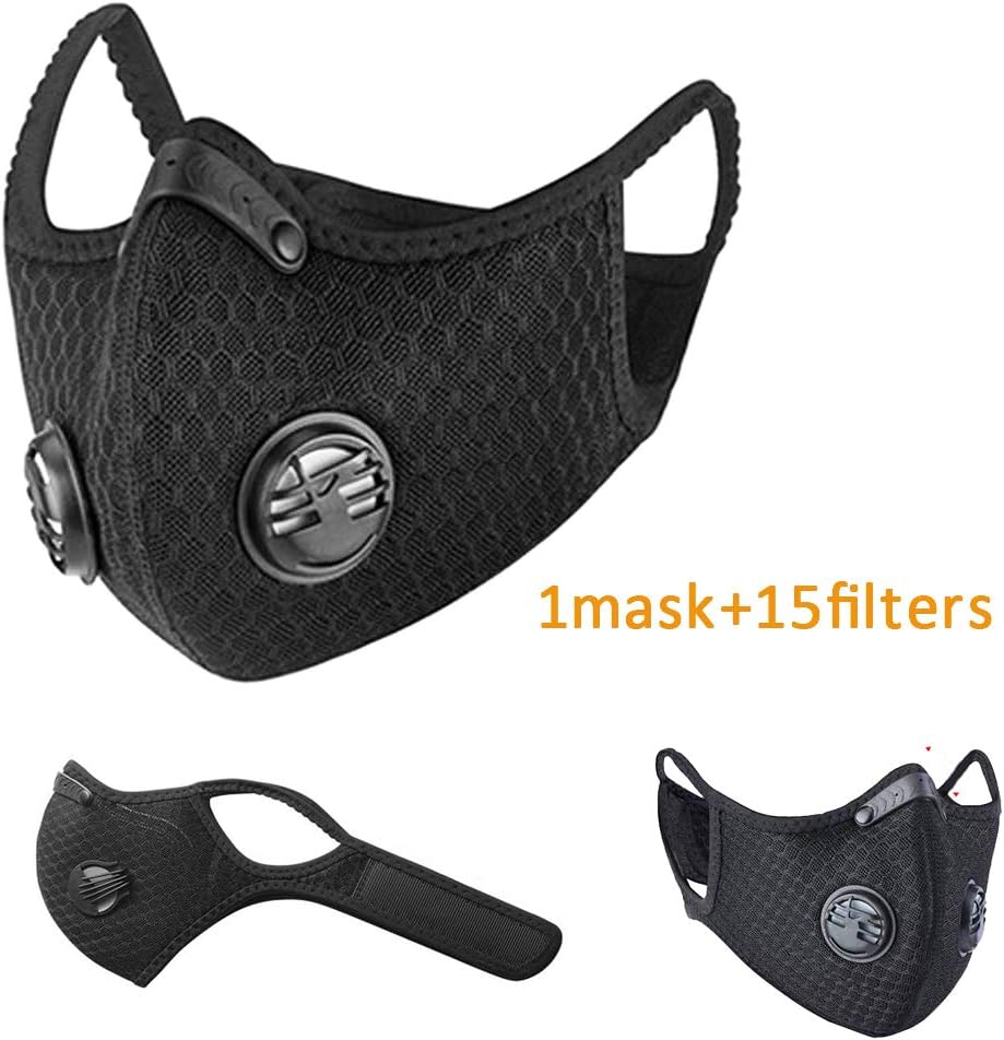 Mascarilla antipolvo a prueba de polvo Mascarilla bucal con 15 filtros de carbono N99 extra 2 válvulas para soldar | Mascarilla | Gorra | Sombrero | Bicicleta | Ski | Cascos Cascos | Mascarilla Bucal