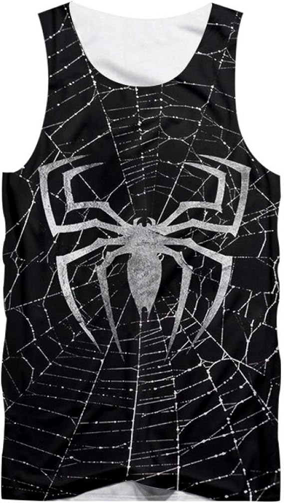 Personality Big Size Mens Tank Top 3D Animal Man Printed Spider Web