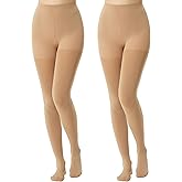 MANZI Women's Super Opaque Tights 2 Pairs 120 Denier Warm Control Top High Waist Winter Pantyhose for Women