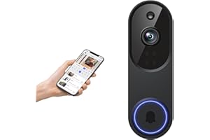 1080p Wireless Doorbell Camera with AI Human Detection, 2-Way Audio, Night Vision, Cloud Storage (Sold Separately), Real-Time