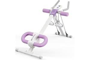 SEANLEECORE Abdominal Machine Ab Workout Equipment Adjustable for Home Gym Ab Machine Exercise Equipment bwith LCD Monitor