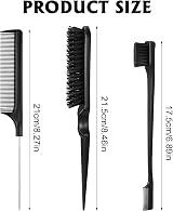 Dacitiery 3 Pcs Slick Brush Set Hair Teasing Edge Control Rat Tail Comb view 2