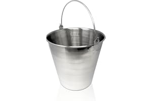 Edu-Labs Lab Bucket Stainless Steel Perfect for Medical, Laboratory and Veterinary Applications (16 QT)