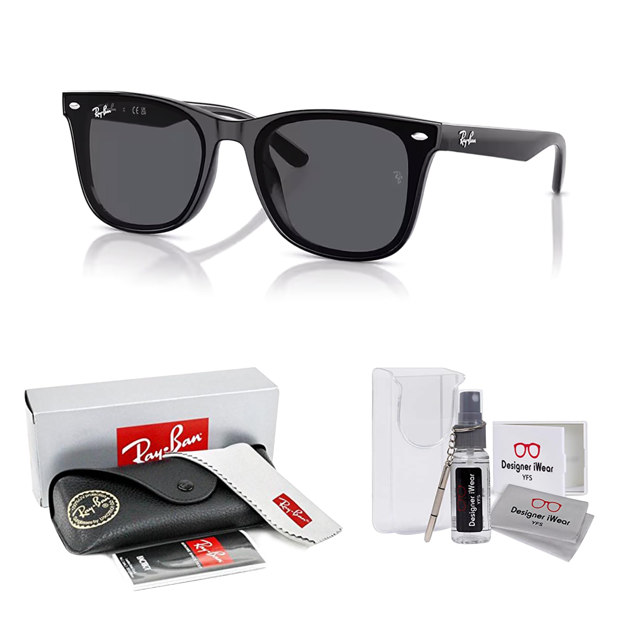 Ray-Ban RB4420 Square Sunglasses for Men for Women +BUNDLE with ACCESSORY EYEWEAR KIT
