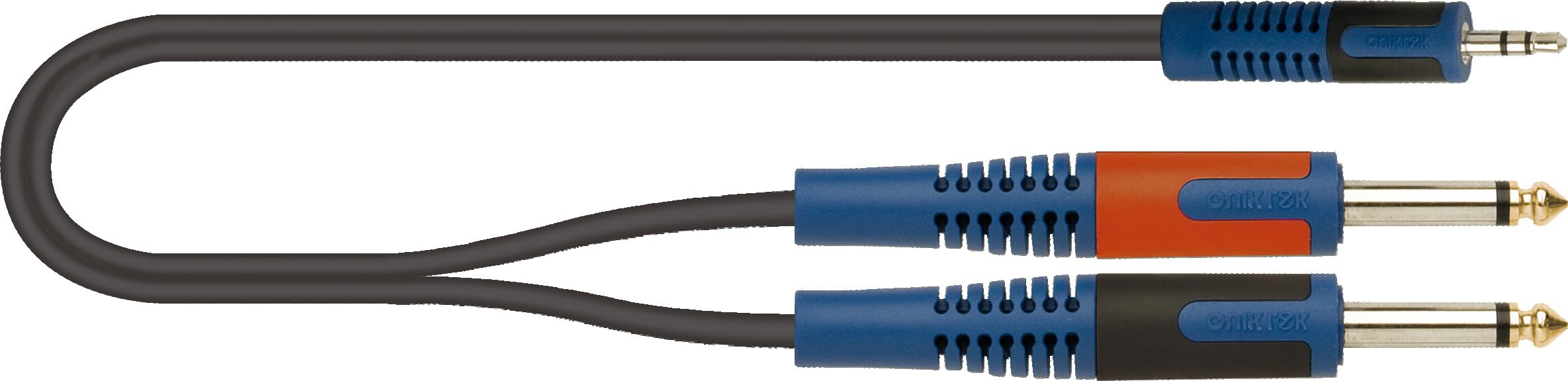 QUIK LOK Rok Solid RKSA/140-1 Meter - Mini Jack Plug 3.5mm - 2 Mono Jack Plugs - Black