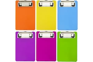 YONHTUTU 4x6in Mini Clipboards, 6 Pack Plastic Small Clipboards, A6 Letter Size Mini Clipboard with Retaining Clips, Memo Size Notepads Pocket Clipboard, Colorful Clip Boards for Classroom Restaurants Office