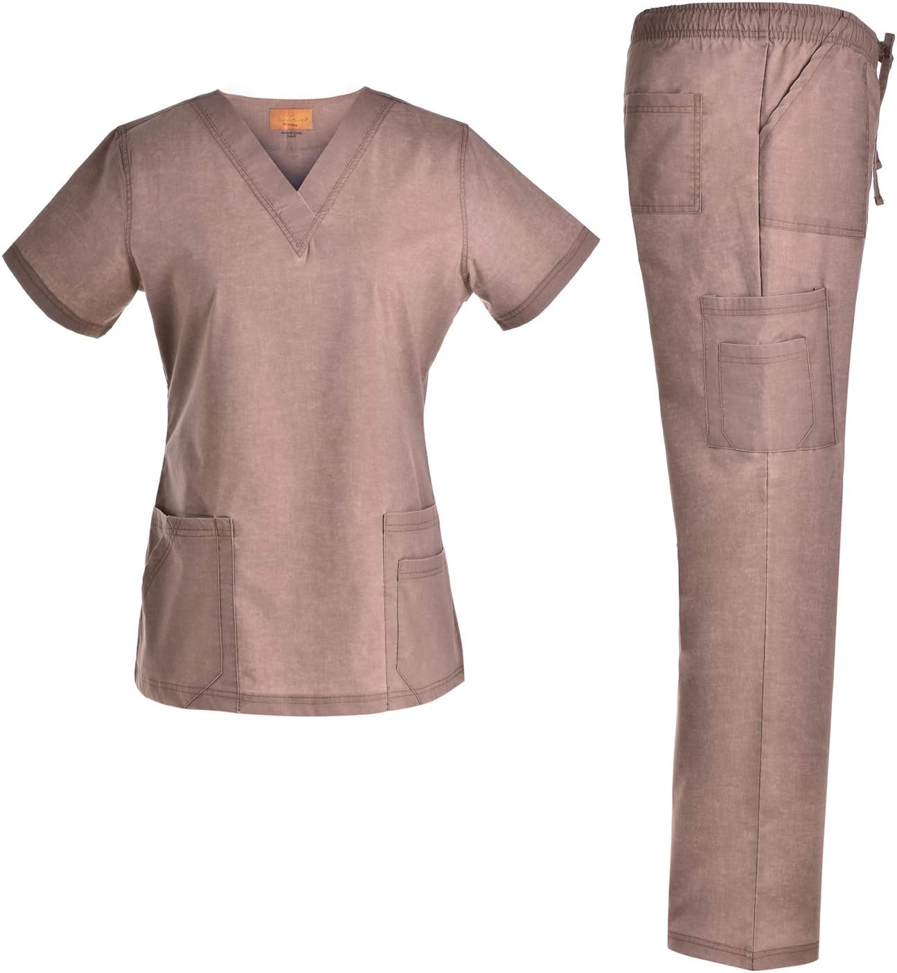V Neck Stretch Nursing Scrubs Set - Soft Women Scrubs Workwear Jeanish JS1801