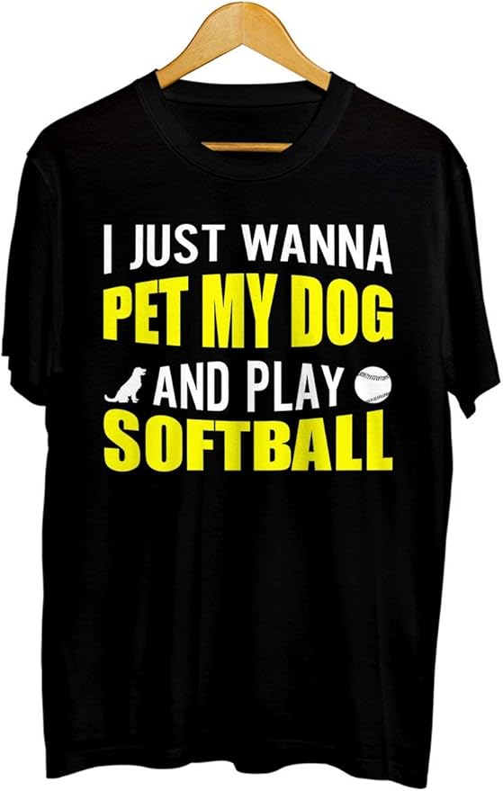 TSHIRTAMAZING Funny Softball Puppy Dog Lover TShirt Clothing