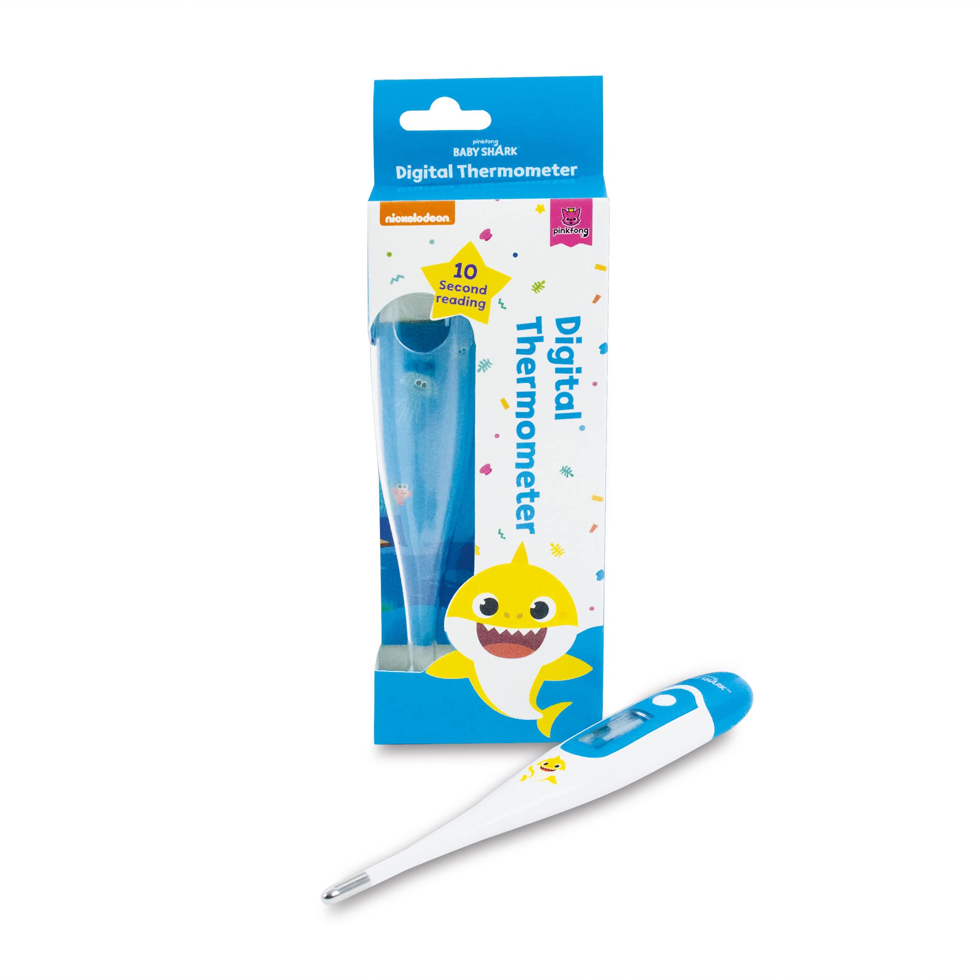 Reliance Medical Baby Shark Waterproof Kids Flexible Digital Thermometer With Optical And Sound Fever Alert, Temperature Checker Measurement For Babies Children