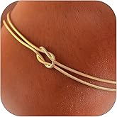 ALRNBY Gold Silver Knot Bracelets for Women Love Matching Infinity Bracelets for Friendship Dainty Snake Hand Chain Adjustable Bracelets for Women Best Friend Stainless Steel Bracelets