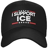 I Support Ice Hat I Stand with Ice Hat Trucker Cap for Men Women Black