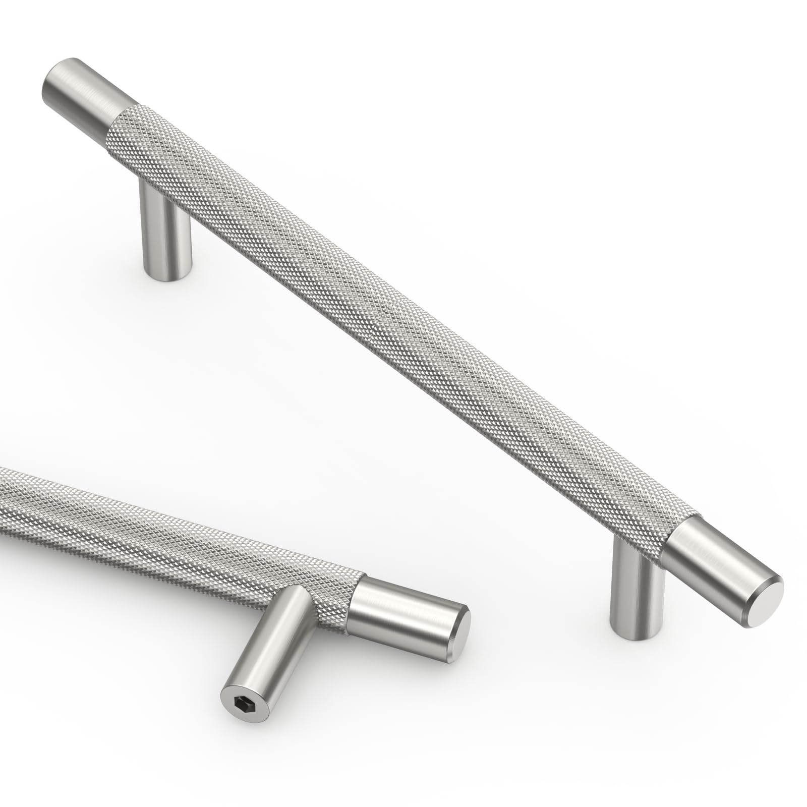 Photo 1 of Asidrama 10 Pack 5 Inch(128mm) Brushed Satin Nickel Knurled Kitchen Cabinet Handles, Cabinet Pulls Kitchen Cabinet Hardware for Cupboard Drawer Pulls