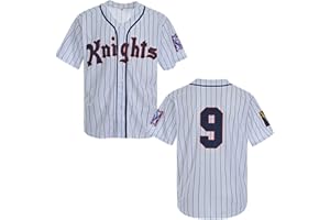 RAINBOW HAWK Men's Roy Hobbs New York Knights The Natural Movie Baseball Jerseys White Stripes