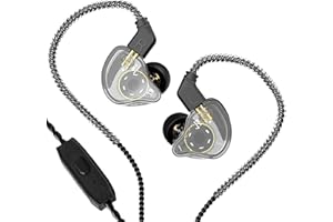 KINBOOFI In Ear Monitor CCZ Melody Earphone, Dynamic Hybrid Dual Driver in Ear Earphones 1BA+1DD HiFi Wired Headphones Musicians IEM Upgrade Deep Bass Suitable for Bass Vocals Pop Folk (with MIC,Transparent)…