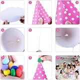 Jiosdo 11pk Birthday Party Hats Cone Paper Hats with Pom Poms for Kids Adults view 4