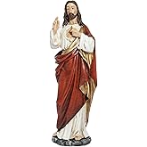 DorkTees Sacred Heart of Jesus Statue, Religious Gift 6 Inch Catholic Sculpture for Home Altar Decor, Renaissance Handmade Resin Figurine