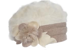 VECRY Women's Wool Dress Church Cloche Hat Bucket Winter Floral Hat