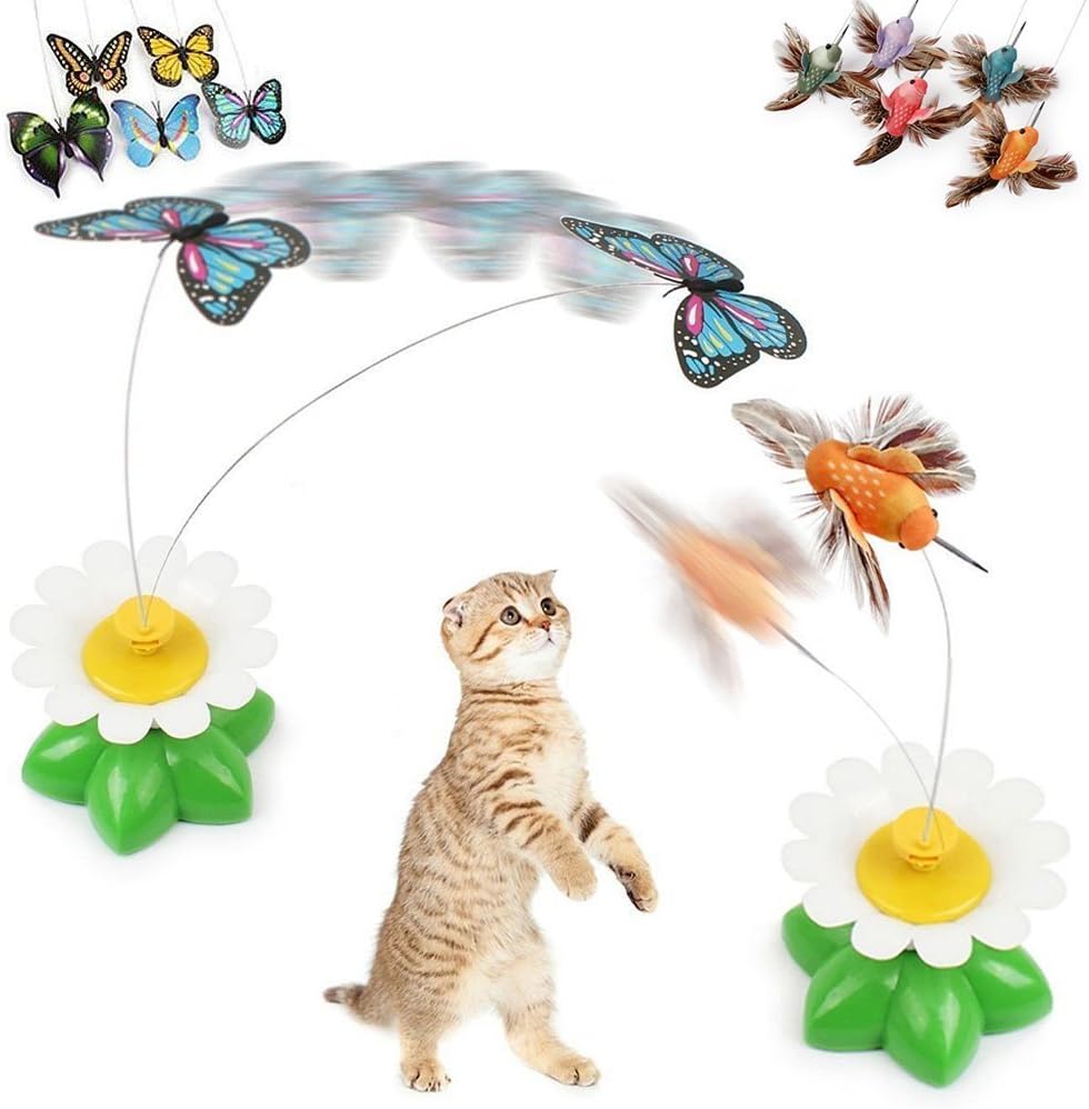 SONGWAY Katzen-Spielzeug Set – 13-teilig Mit Schmetterlingen, Zauberstab & Glöckchen Für Indoor-Katzen