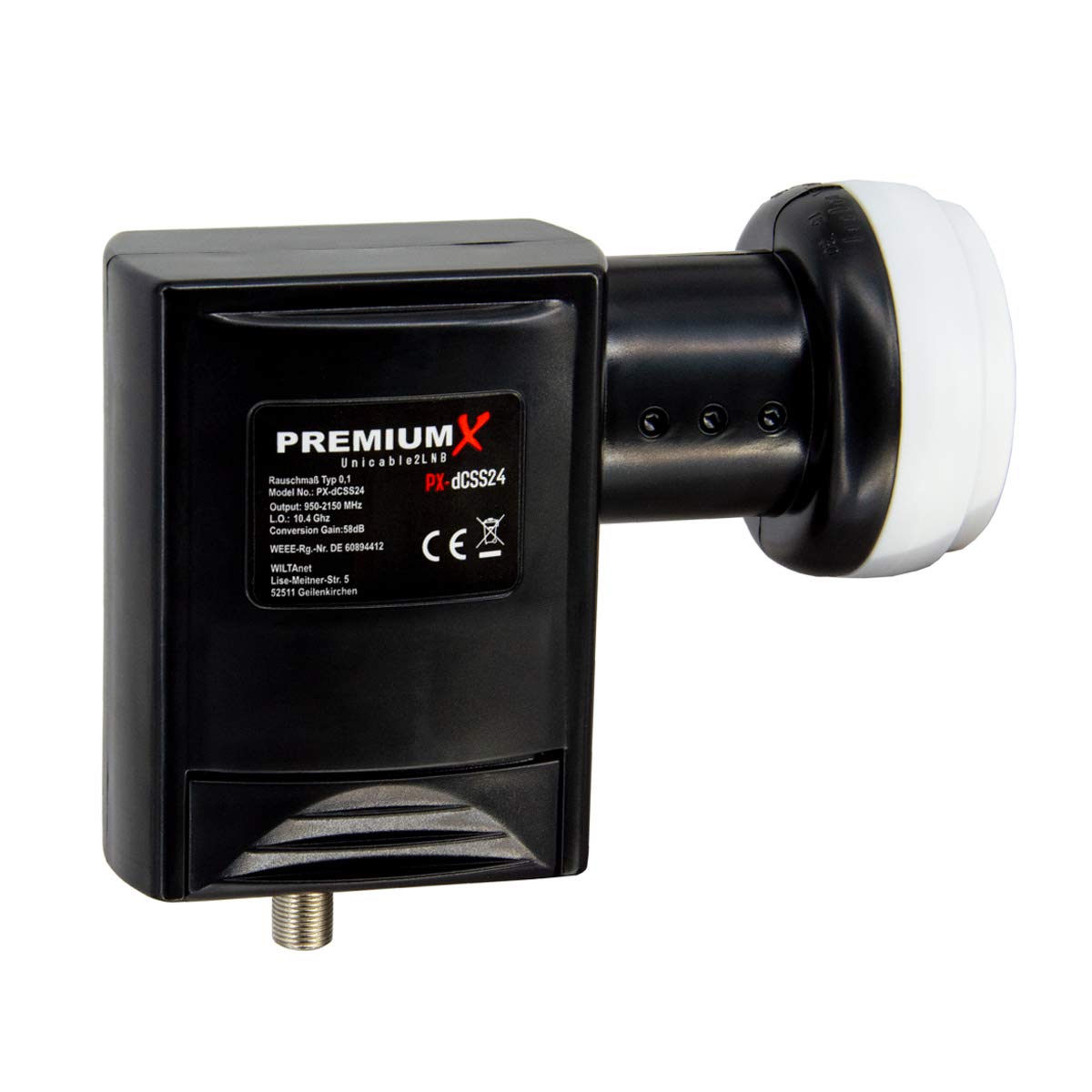 Premiumx Unicable 2 Lnb Px-Dcss24 Sat Single Cable Lnb Unicable Ii Dcss Single Cable Solution For Up To 24 Participants 4K Hdtv