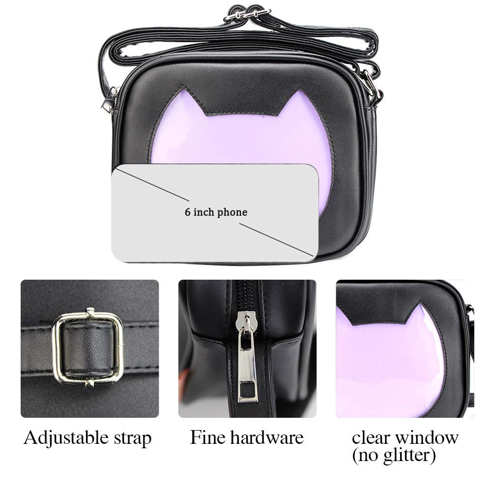 STEAMEDBUN Ita Bag Crossbody Cat Small Ita Purse Pin Display Bag with Insert