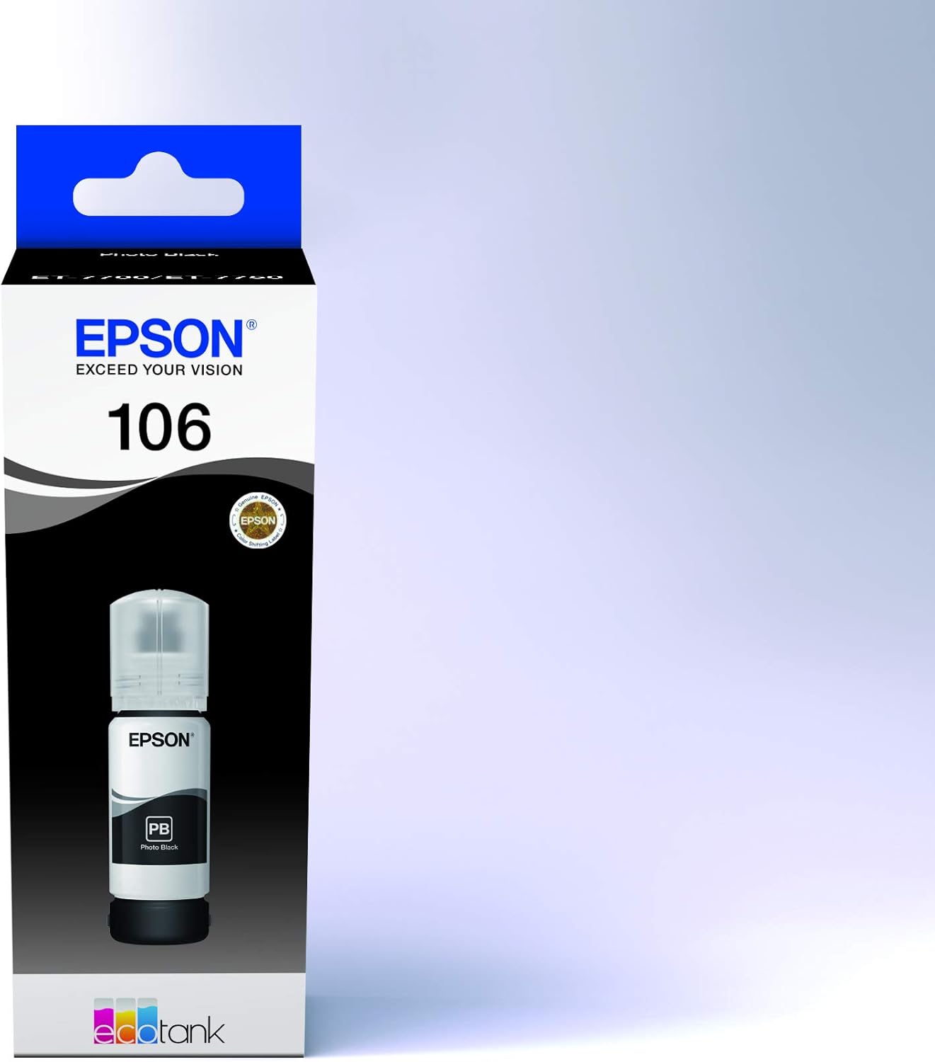 Epson EcoTank 106 Genuine Ink Bottle, Black, Standard - Image 3