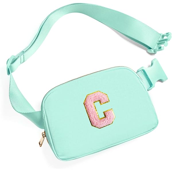 Gitus Gifts for 8 9 10 11 12 Year Old Girls Belt Bag Fanny Pack Crossbody Bags with Initial Letter Patch Cute Stuff Birthday Gifts for Teen Girls Women Personalized Trend Stuff (Icing Blue-E)