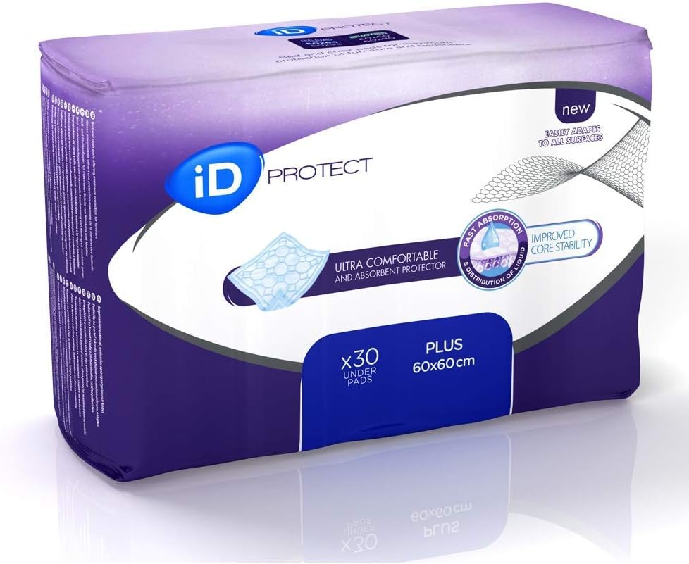 ID Protect Plus Incontinence Bed Pad Protector 60x60cm (4 Packs