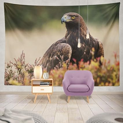 Summor Tapestry Golden Eagle From Spot Vegetation Hanging Tapestries 60 X 80 Inch Wall Hanging Decor For Bedroom Livingroom Dorm