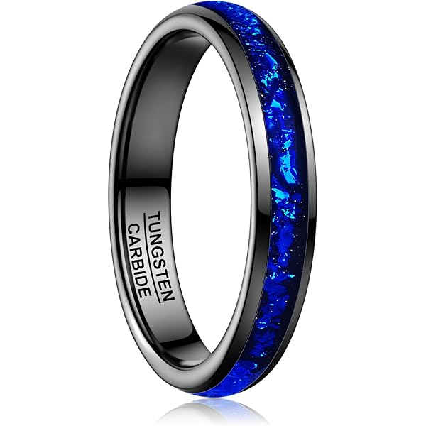 MJ Metals 4mm Tungsten Carbide Wedding Band – Purple, Pink, Or Blue Carbon Fiber Inlay, Comfort Fit - View #9
