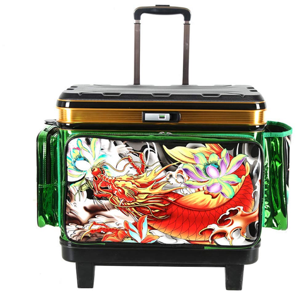 収納管理キットはサイドダブルポケットを含みます ポータブル水容器 Dragon 釣りバケツ B07pjrwgnb 屋外ローリング釣りボックス Green Peacefre バックダブルポケット 釣りエサ箱 最大10 Offクーポン