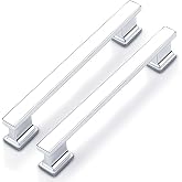 Probrico 5 Inch Polished Chrome Cabinet Handles, 5Pack Shiny Kitchen Handles for Cabinets, 128mm Hole Center Drawer Pulls, Easy-Install Bathroom Hardware for Drawers &amp; Cupboards