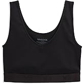 TomboyX V Neck Compression Bra for Women Full Coverage Gender Inclusive, Wireless Medium Support Top, No Padding Sports Bras