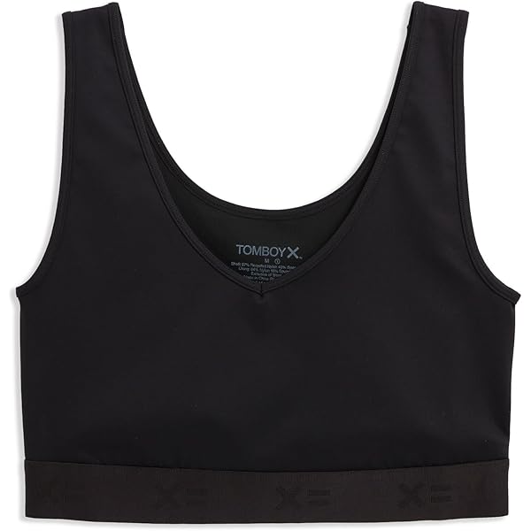 BOWTIE トレーニングサポーター ブラック TomboyX Compression Bra, Chest Binder Alternative, Wireless