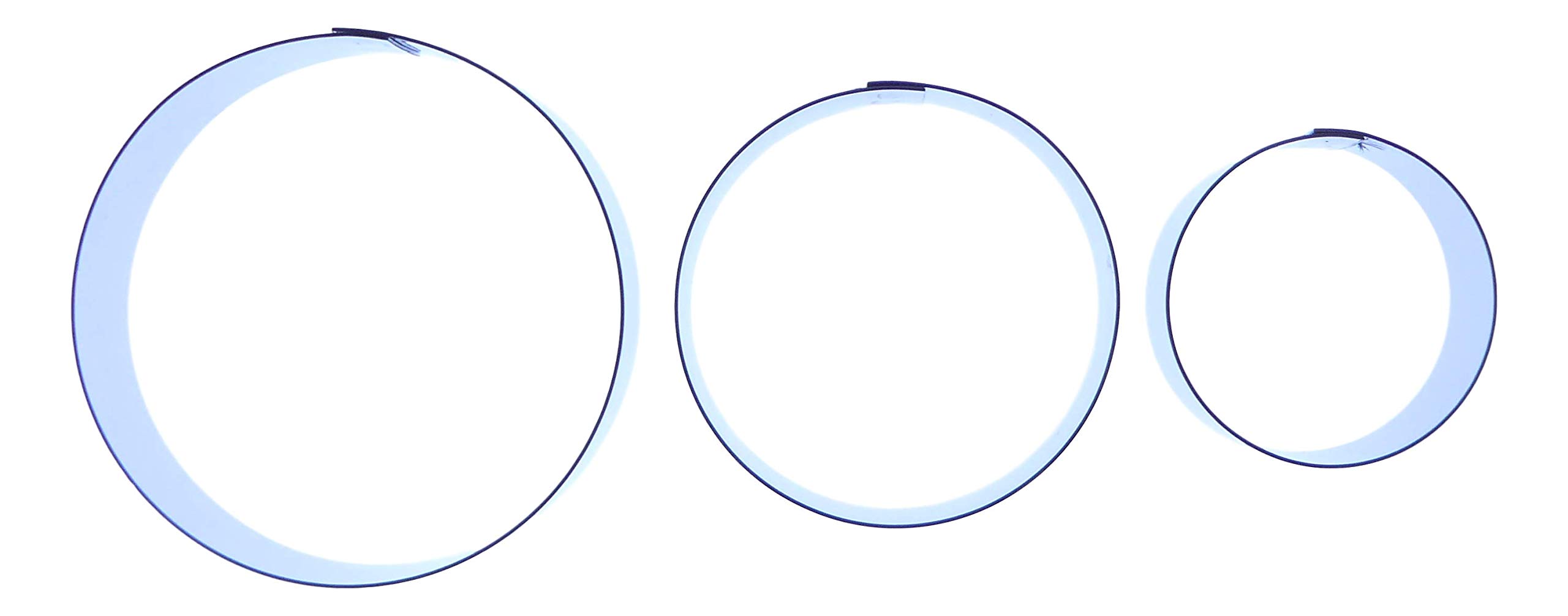 Circle/Round Cutter Set (30/40/50mm) - Stainless Steel Sugarcraft Cutter - Valley Cutter Company - Sugarcraft, Cake Decorating, Polymer and Precious Metal Clay